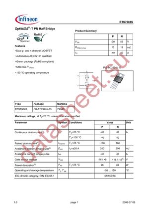 BTS7904S datasheet  